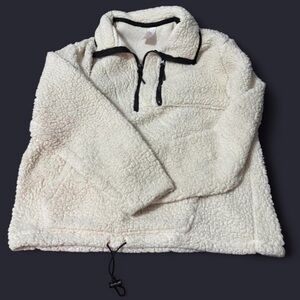 Cream Sherpa Quarter zip Jacket Size: Youth Large (11-13) can fit women’s xs/s